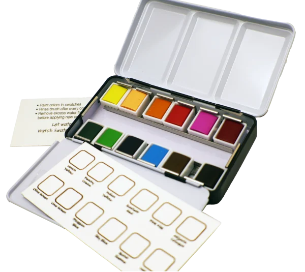 Set of 12 Premium Watercolor Kit Joyful Watercolors Molly's Fine Art Academy